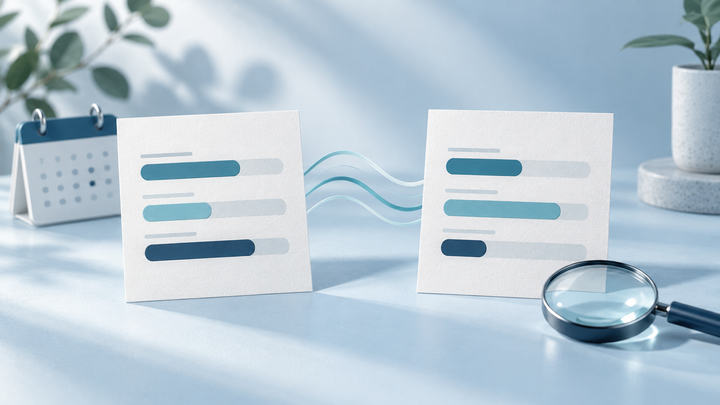 Two illustrated test-result cards with different bar lengths, representing variation between sperm test results.