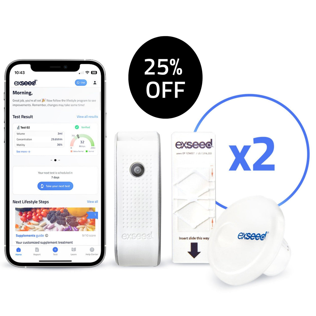 ExSeed Home Sperm Test Kit: See Your Fertility Score in 15 Minutes