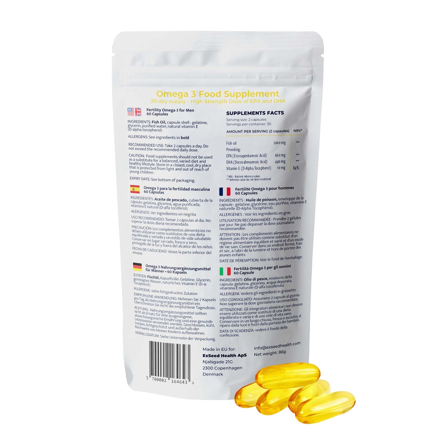 Integratori di Omega-3 per uomo